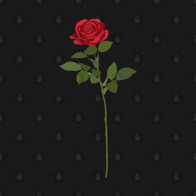 Simple red rose by Johka