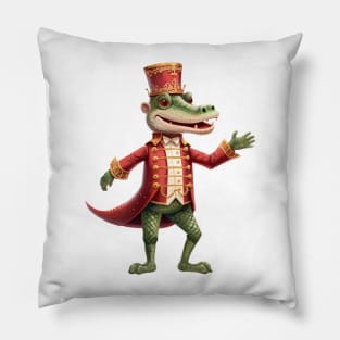 Alligator Christmas Nutcracker Pillow