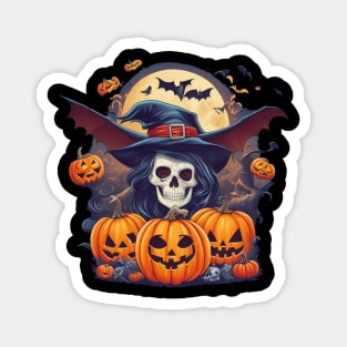 witch skull Halloween Magnet