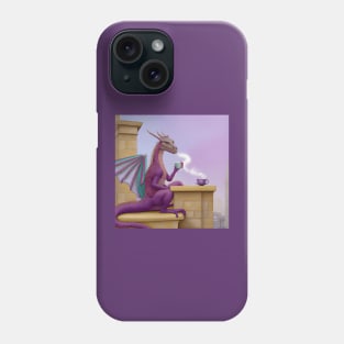 Purple Dragon Drinking Coffee Phone Case