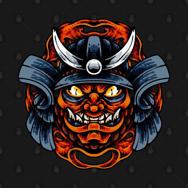 Oni Samurai Head by andhiika