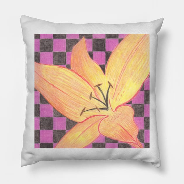 Lily Flower Pillow by jamesknightsart