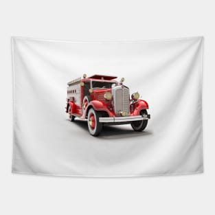 Art Deco Fire Truck Tapestry