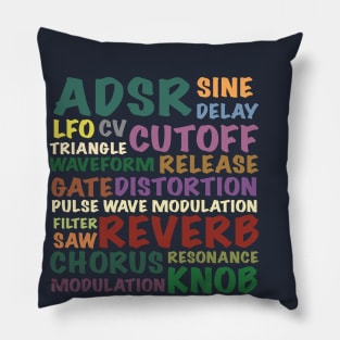 Synthesizer and Drum machine words Pillow