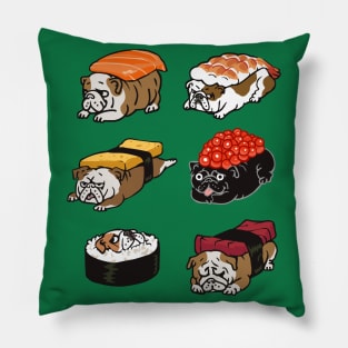 Sushi English Bulldog Pillow