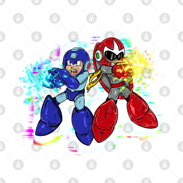 Rockman and protoman by Dom Café