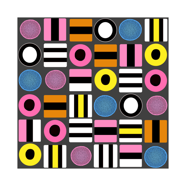 liquorice all sorts surface pattern by LeanneTalbot