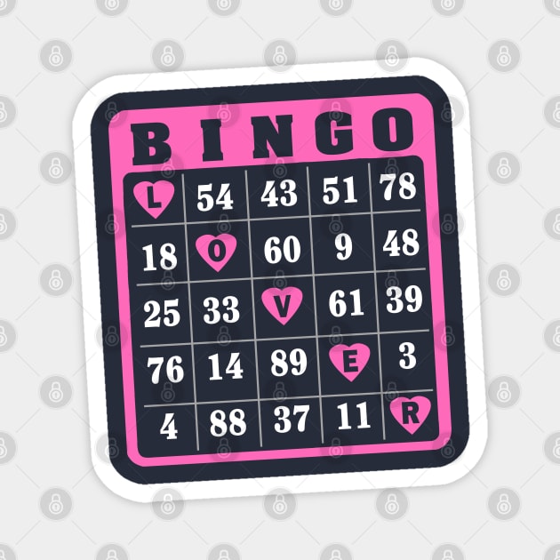 Vintage Bingo Lover Queen Love Bingo Magnet by TeeCreations