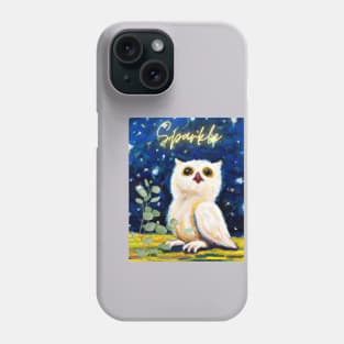 Mesmerizing Owl Artwork - A Starry Night's Guardian Phone Case