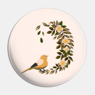 bird sitting on flowers bunch Pin