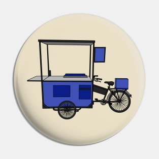 Food cart cartoon illustration Pin