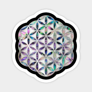 Flower of life Abalone shell on pearl Magnet