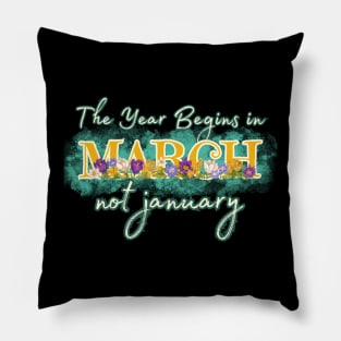 The year begins in March not January Pillow