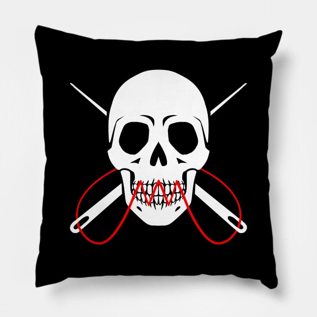 bones+stitches white Pillow by BonesAndStitches