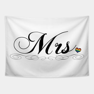 Mrs. Lesbian Pride Typography Design Tapestry