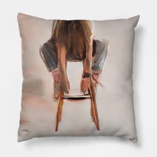 Girl in Chair Geek Designer Dune Stika Artistic Anime Style Pillow