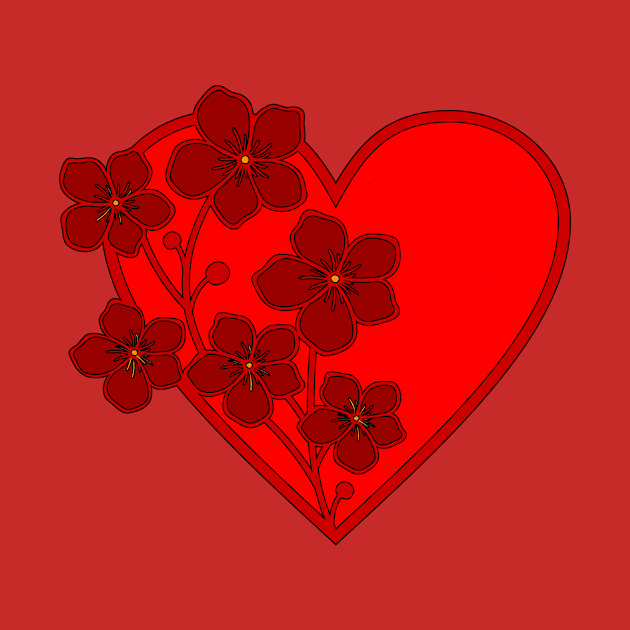 Flowers Valentines Heart Reds by letnothingstopyou