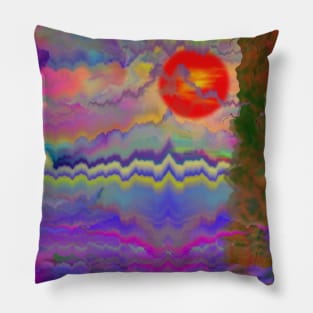 Mountain sunset Pillow