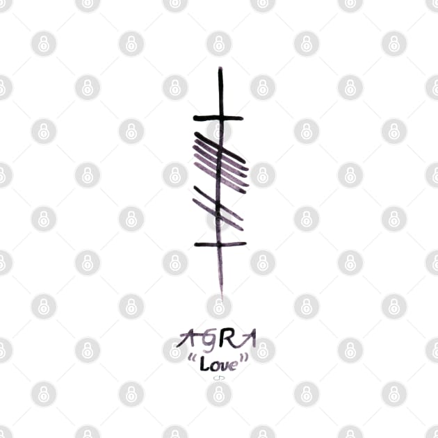 Love in Ogham Script by Art By Cleave