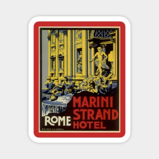 Vintage Travel Poster from Marini Strand Hotel Magnet