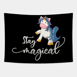 Christmas Unicorn: Stay Magical Tapestry