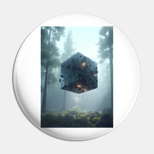 Surreal Floating Cube Pin