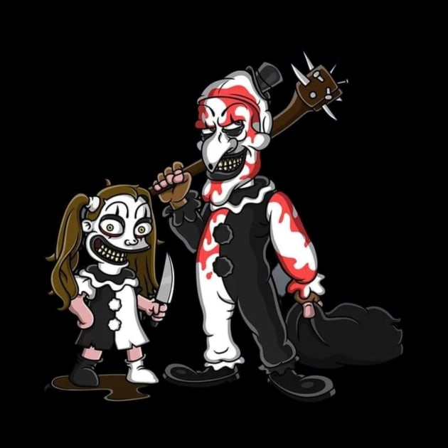 Terrifier 2- Art the Clown and Little Pale girl by Brush-Master