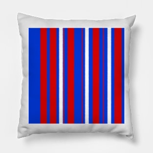 Lines red, white on blue Pillow