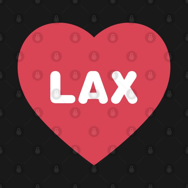 LAX (Los Angeles Airport) California Bold Red Heart by modeoftravel