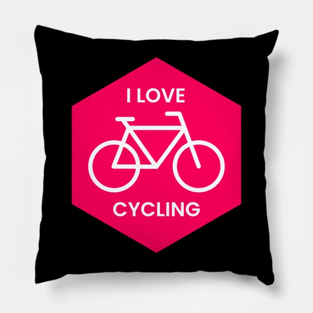 Mountain Cycling Bike Bicycle Biking Lover Pink Pillow by BrightLightArts