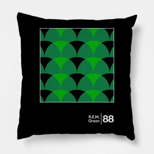 REM Green / Minimalist Graphic Design Fan Artwork Pillow