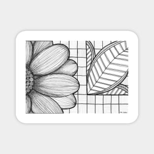 Grid and flower pattern Magnet