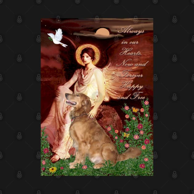 Angel Adapted from Famous Art with a Golden Retriever Added by Dogs Galore and More