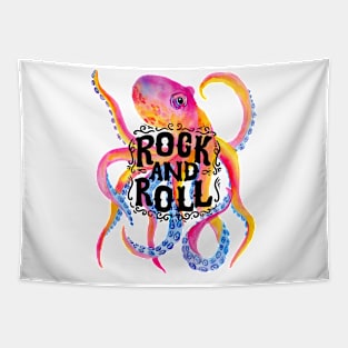 Rock and Roll Squid Tapestry