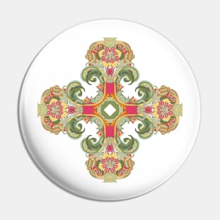 Retro '60s Pattern Cross Pin