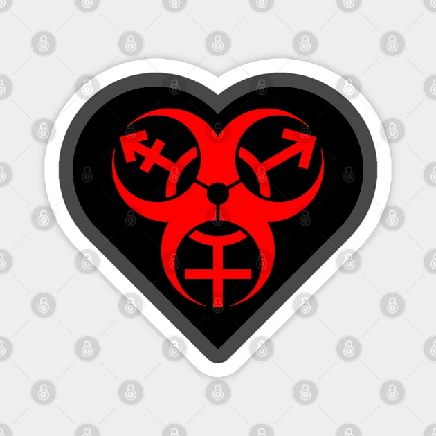 Trans Biohazard - Black Heart Magnet by GenderConcepts