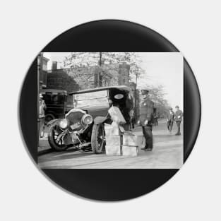 Police Capture Bootleggers Car, 1922. Vintage Photo Pin