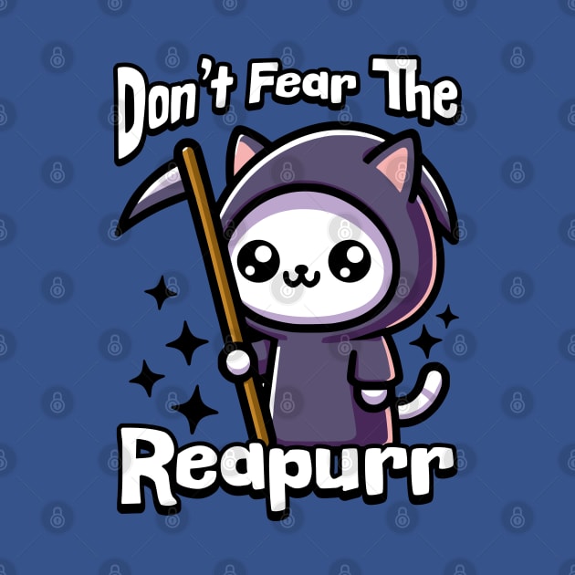 Don't Fear The Reapurr! Cute Cat Grim Reaper Pun by Cute And Punny