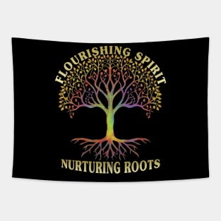 Flourishing Spirit Nurturing Roots Colorful Design Tapestry