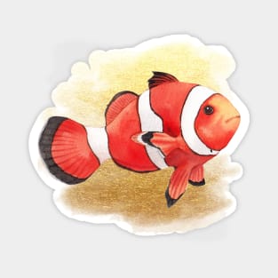 Watercolor Clownfish swimming Magnet