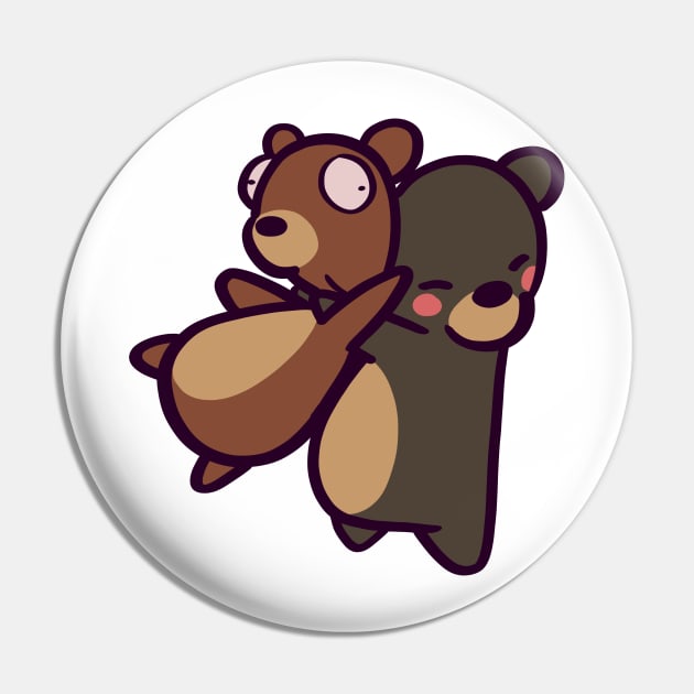 Big Cute Bear Hugs Pin by ThumboArtBumbo