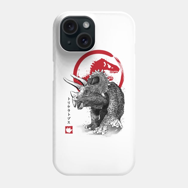 Triceraptos sumi-e Phone Case by DrMonekers