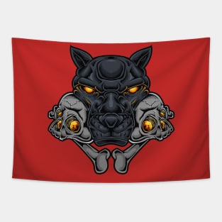 Panther Head Skull Tapestry