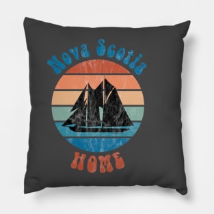 Nova Scotia Retro Rainbow Design Pillow