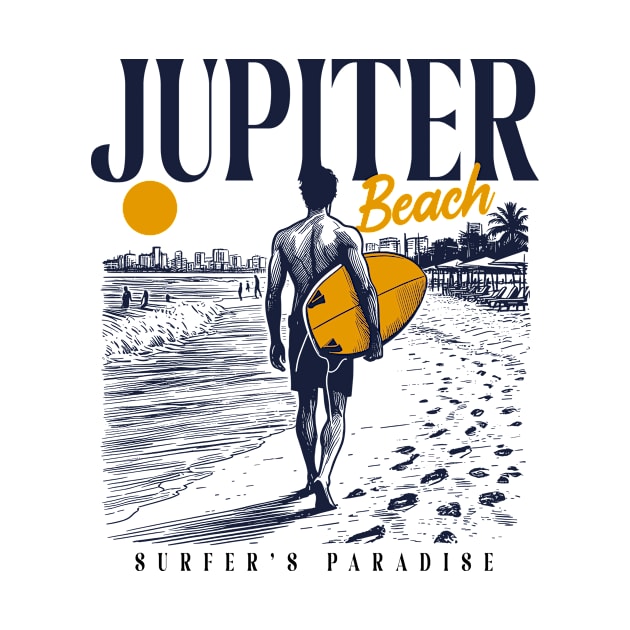 Vintage Surfing Jupiter Beach, Florida // Retro Surfer Sketch // Surfer's Paradise by Now Boarding