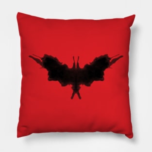 Rorschach Inkblot Bat Symbol (Rouge Noir) Pillow