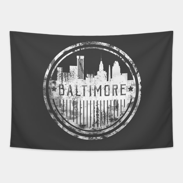 Baltimore Grunge Cityscape Tapestry by DimDom