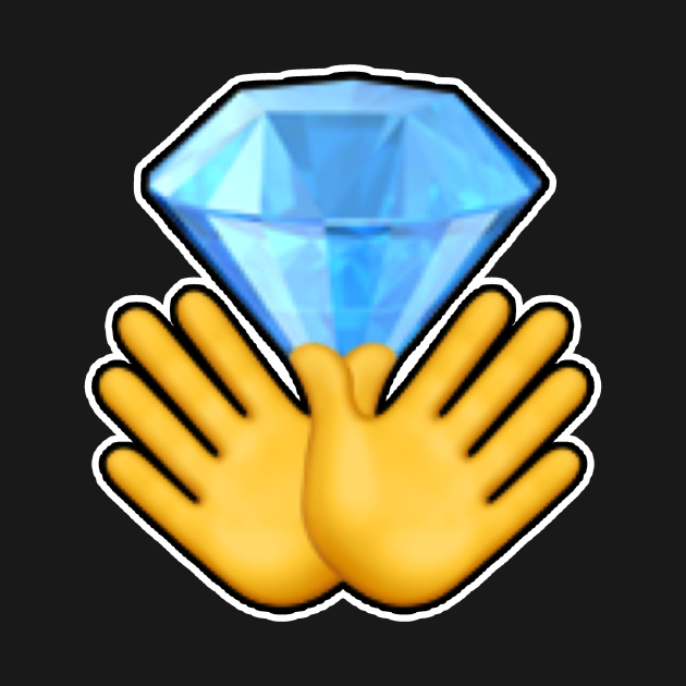 diamond hands to the moon emoji