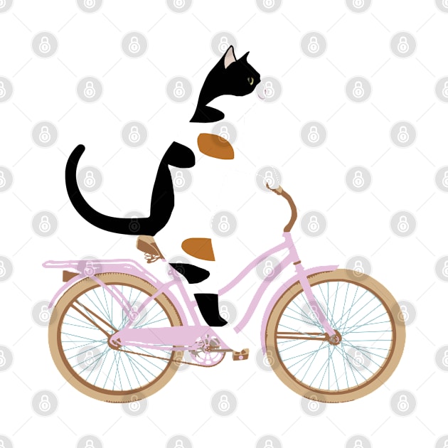 Cat on a Bicycle Funny by sketchpets