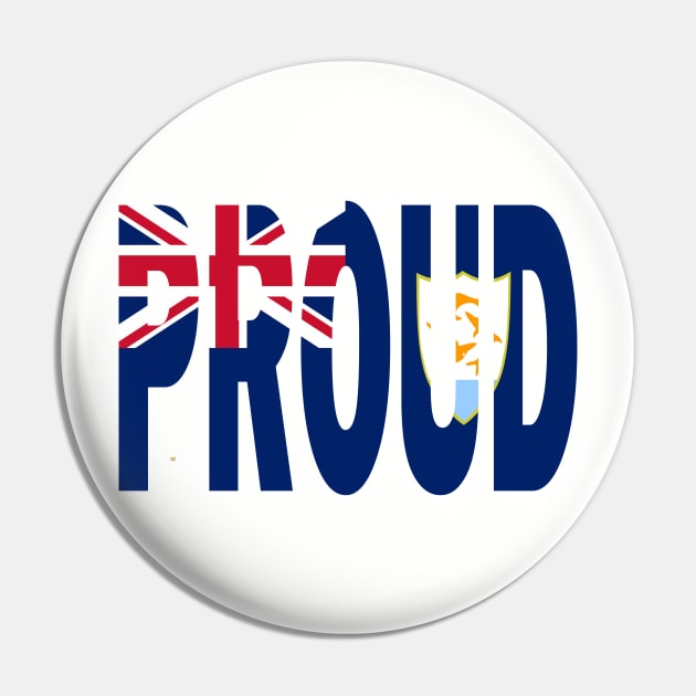 Anguilla Flag Design in The Word Proud - BVI - Soca Mode Pin by Soca-Mode